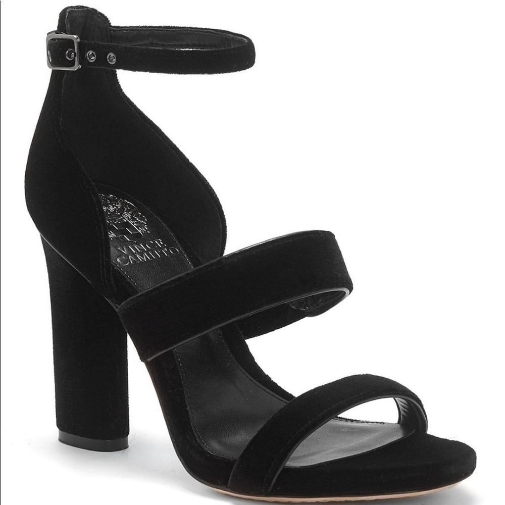 Vince Camuto black velvet pumps